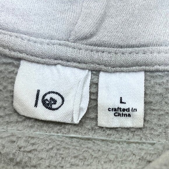 Large Beige Hooded Pullover Sweatshirt L 64a - Picture 3 of 7